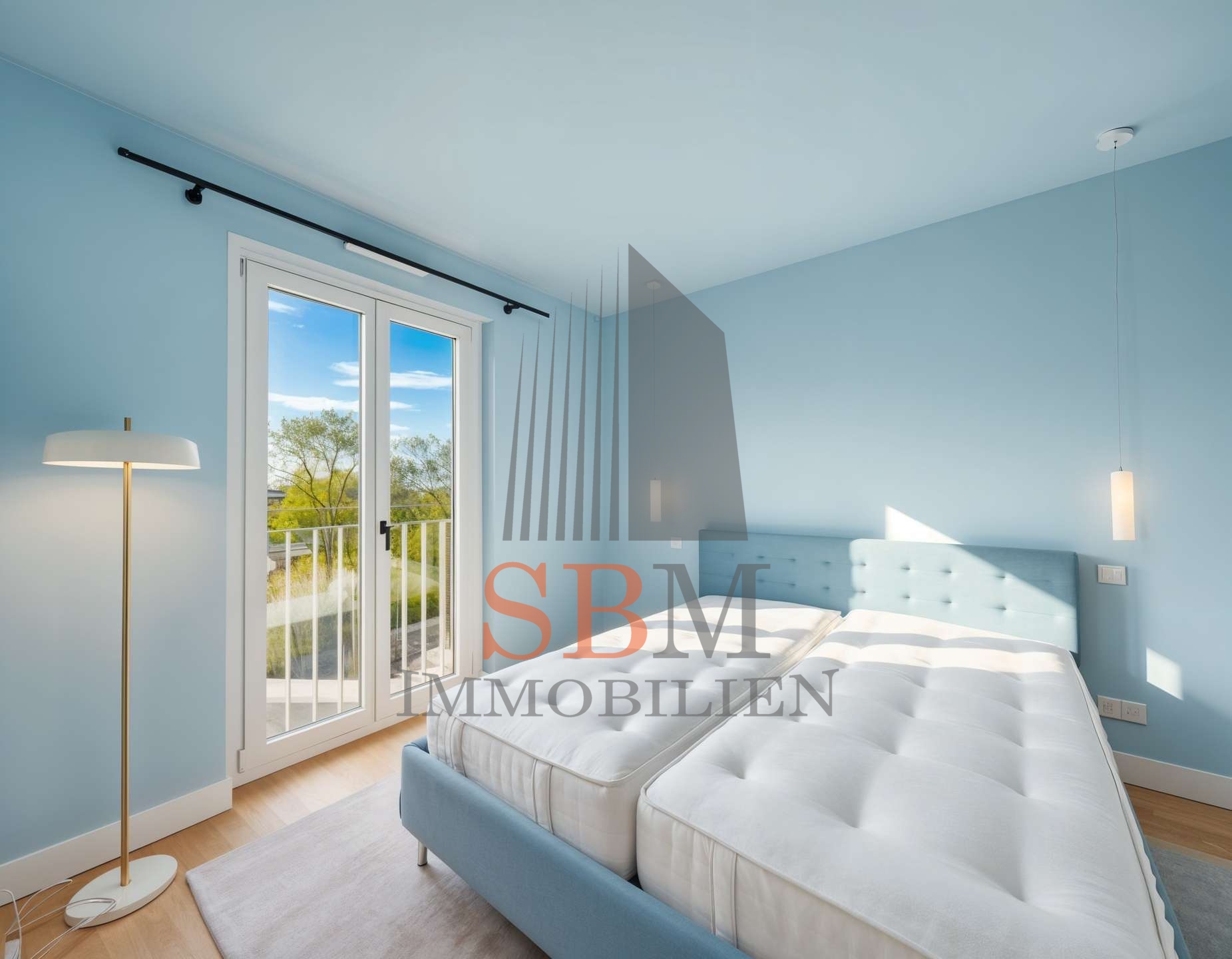 Luxuriöses Stadtpanorama: Möblierte 2-Zi. Whg. in repräsentativen Neubauensemble - Schlafzimmer