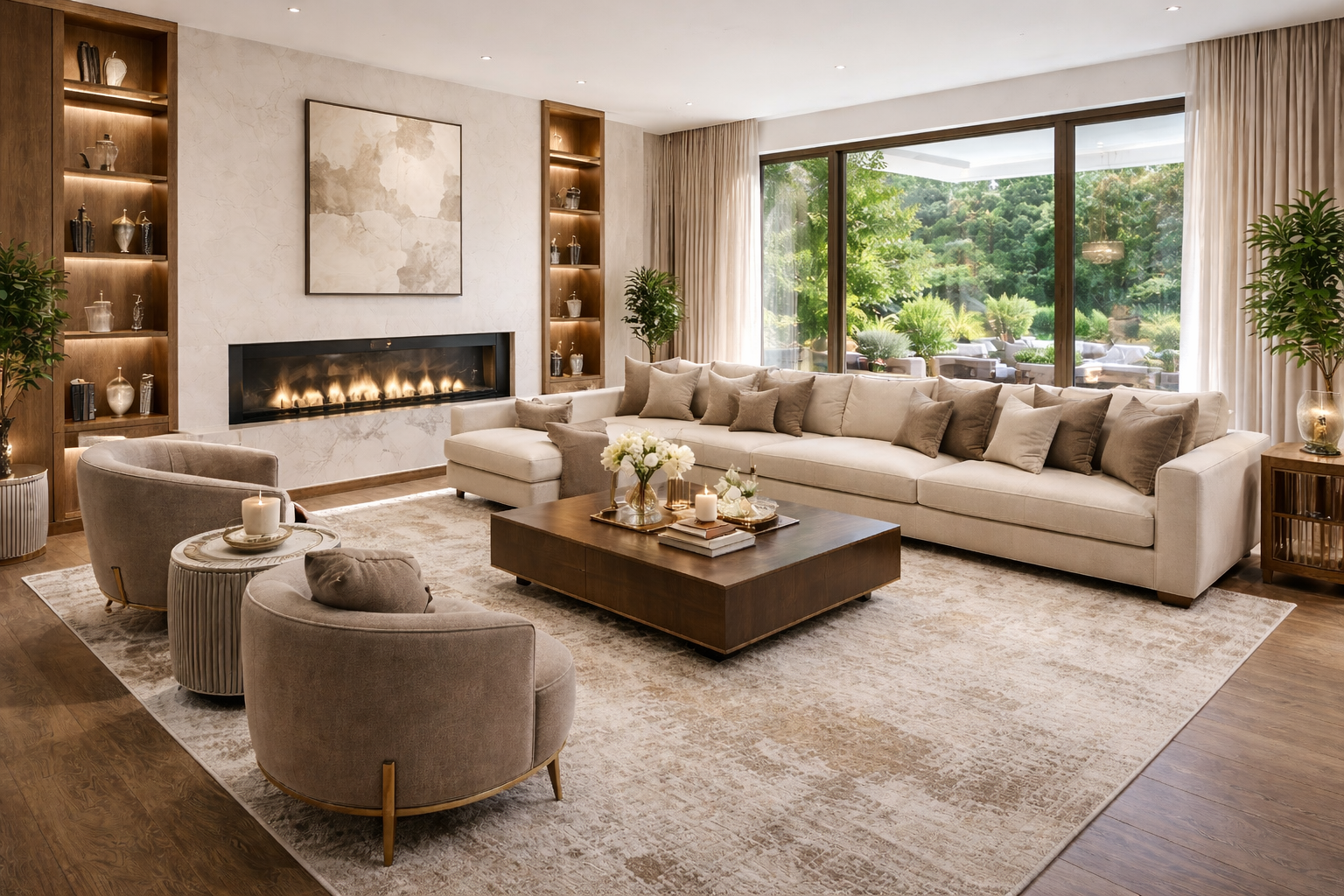 Ein Solitär! Der Zenit des Wohnens: hochkarätige 3-Zi.-Gartenwohnung in Alt-Bogenhausen - Wohnzimmer