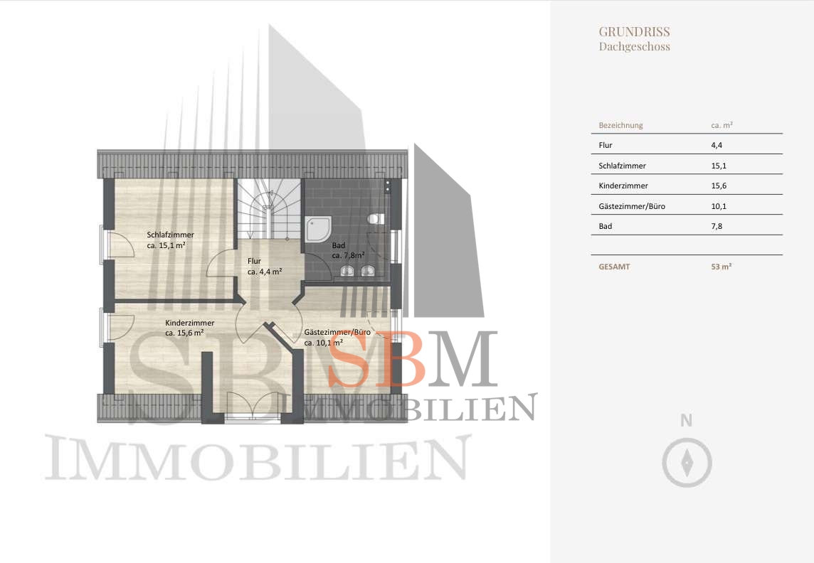 Elegantes Einfamilienhaus mit traumhaftem Garten, Atelier und PV-Anlage - 1.OG