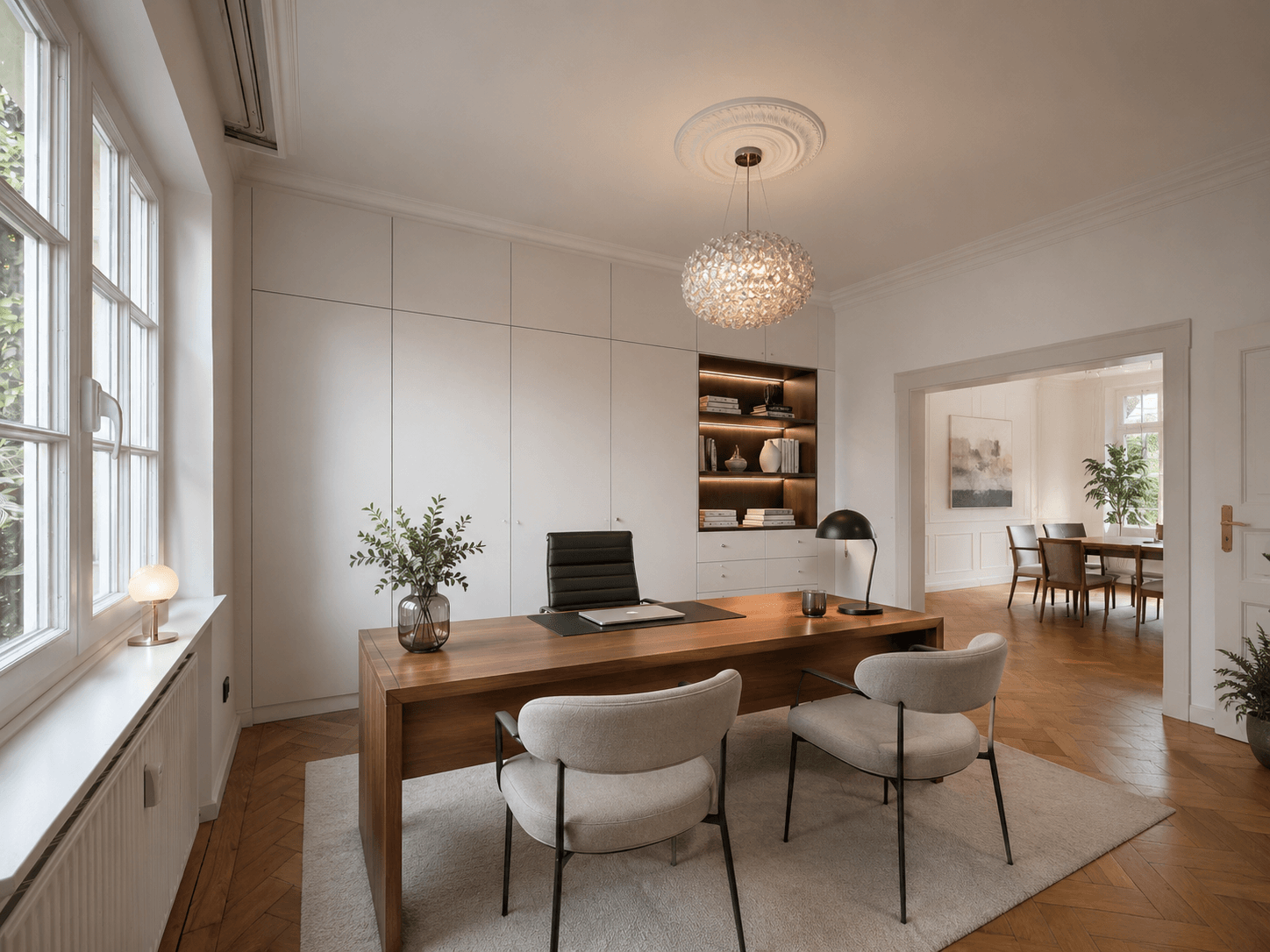 Repräsentative Büroeinheit mit Altbau-Charakter in Nymphenburg - Arbeitszimmer