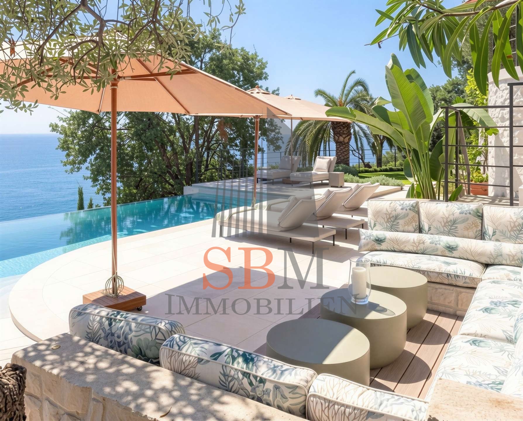 Exclusive Villa in Roquebrune-Cap-Martin mit fantastischem Ausblick und Pool - Traumhafte Terrasse