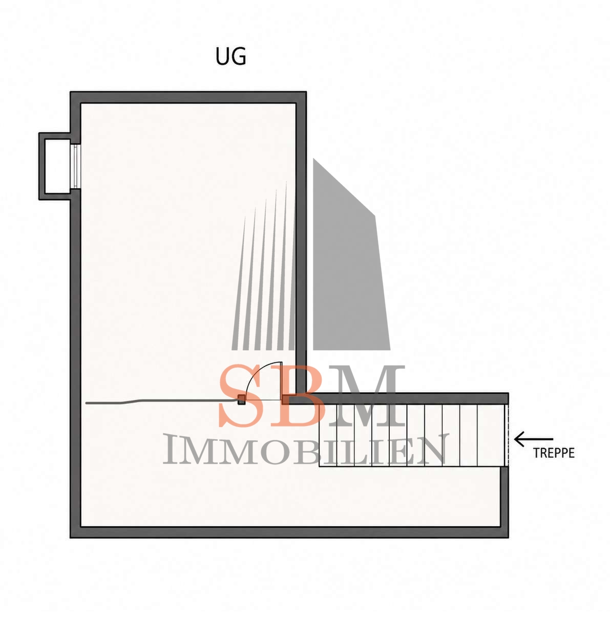 Zum Sanieren : Verstecktes Gartenjuwel mit Südterrasse und Hobbyraum - Grundriss UG